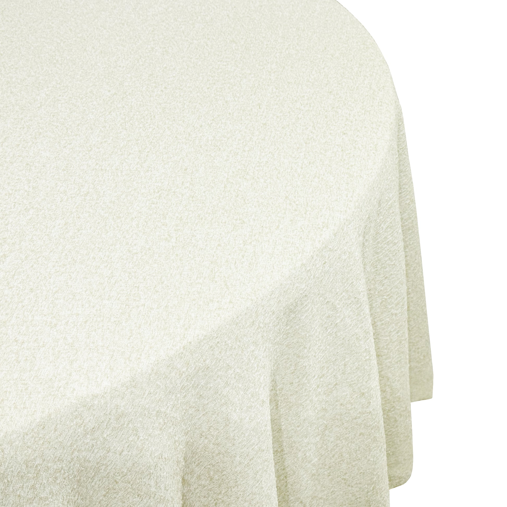 Luxury Boucle Round Tablecloth Ivory close up