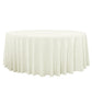 Luxury Boucle Round Tablecloth Ivory full view