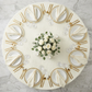Luxury Boucle Round Tablecloth Ivory birdseye view