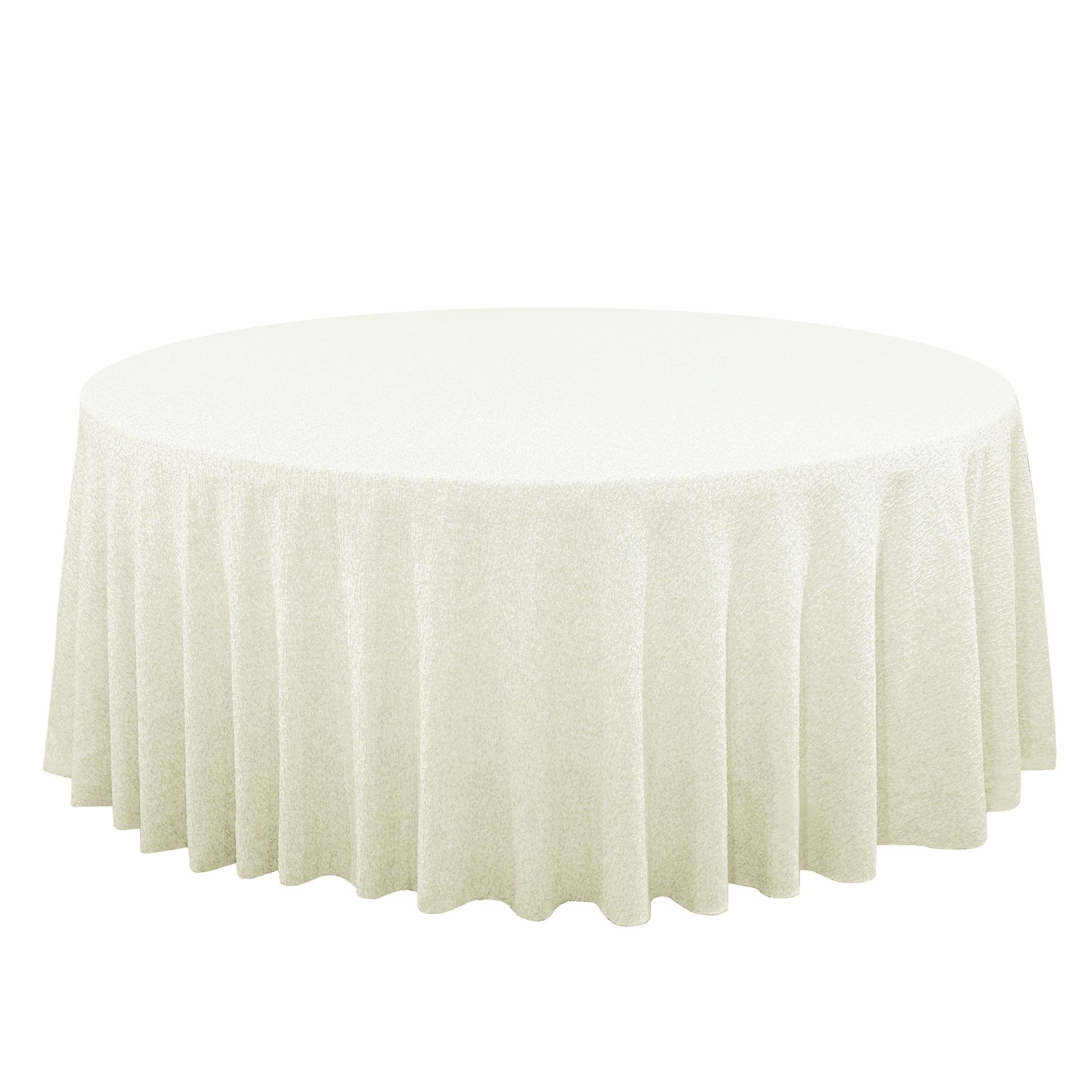 Luxury Boucle Round Tablecloth Ivory - CV Linens