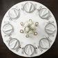 Luxury Boucle Round Tablecloth White 
birdseye view