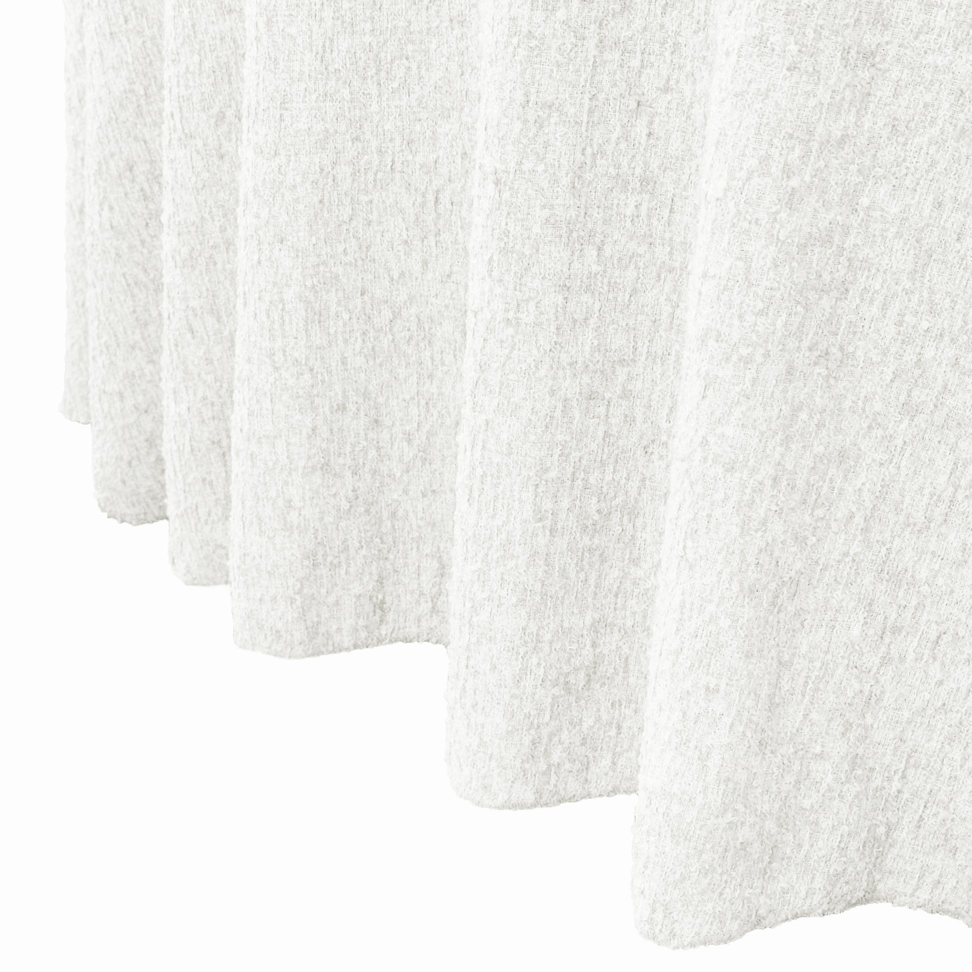 Luxury Boucle Round Tablecloth White 
bottom