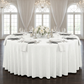 Luxury Boucle Round Tablecloth White 
with silver charger plates and floral centerpiece