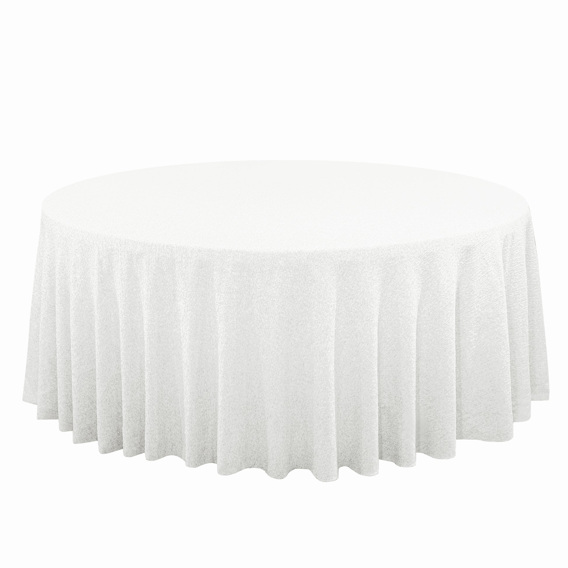 Luxury Boucle Round Tablecloth White 
angled view