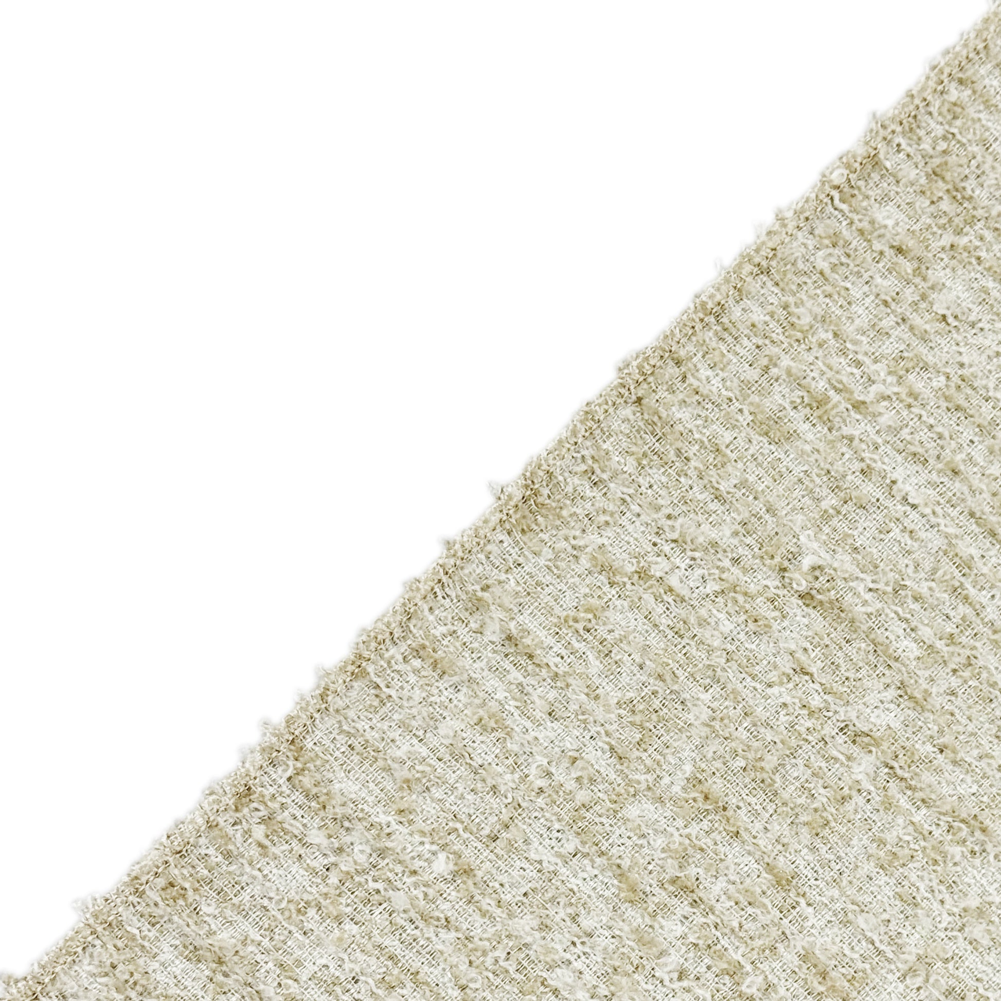 Luxury Boucle Table Runner Beige  serged edge finish