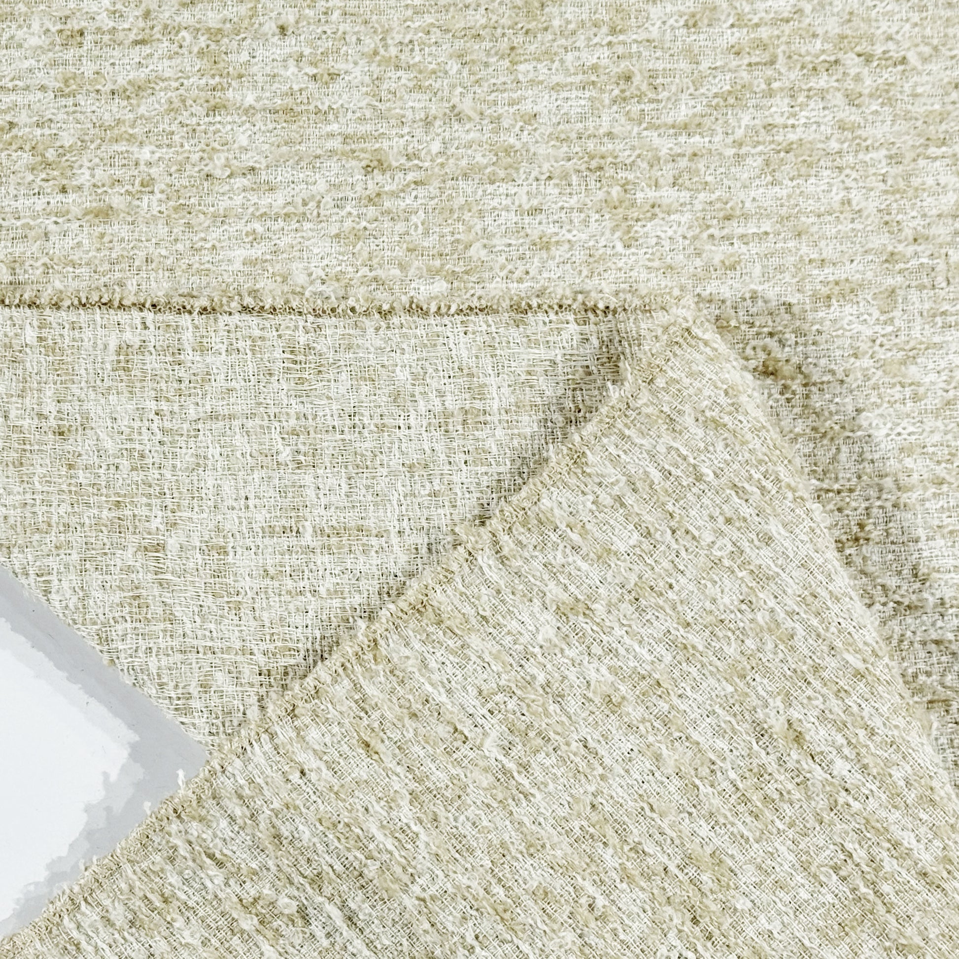 Luxury Boucle Table Runner Beige the underside finish