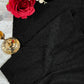 Luxury Boucle Table Runner Black ruched
