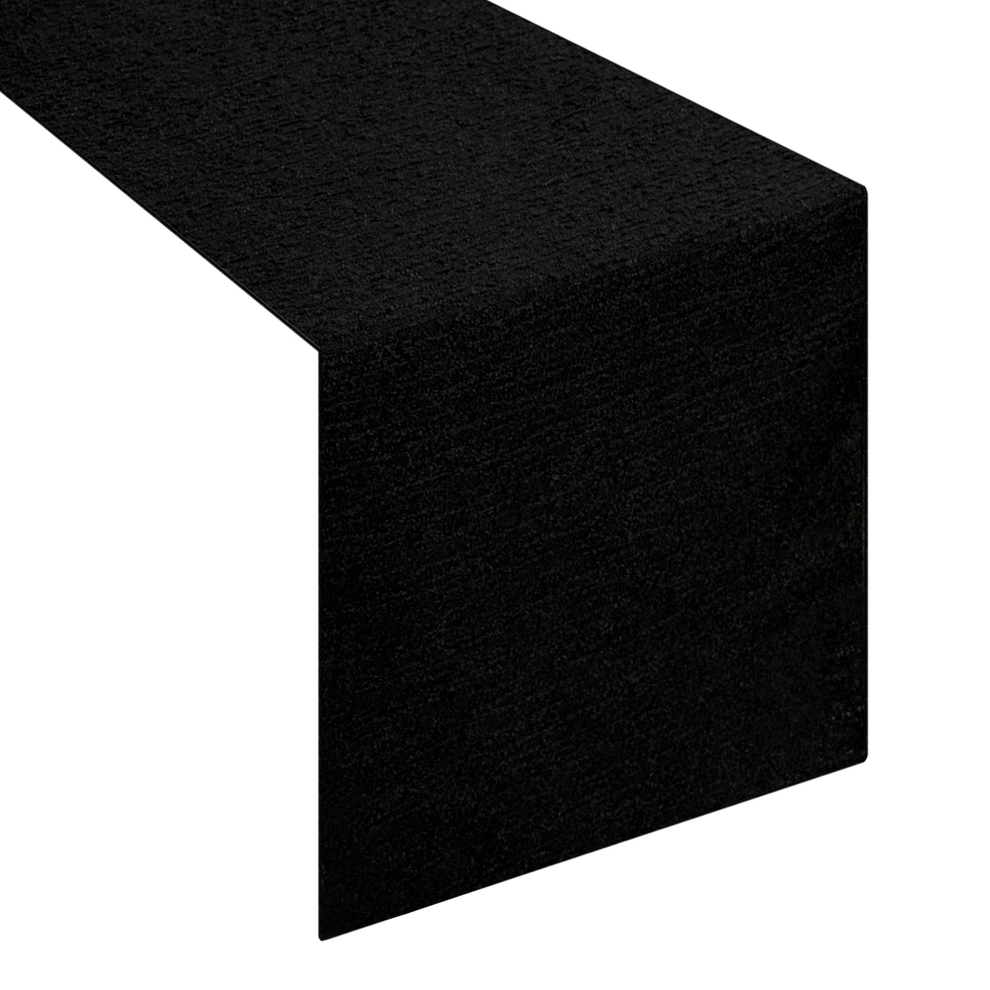 Luxury Boucle Table Runner - Black
