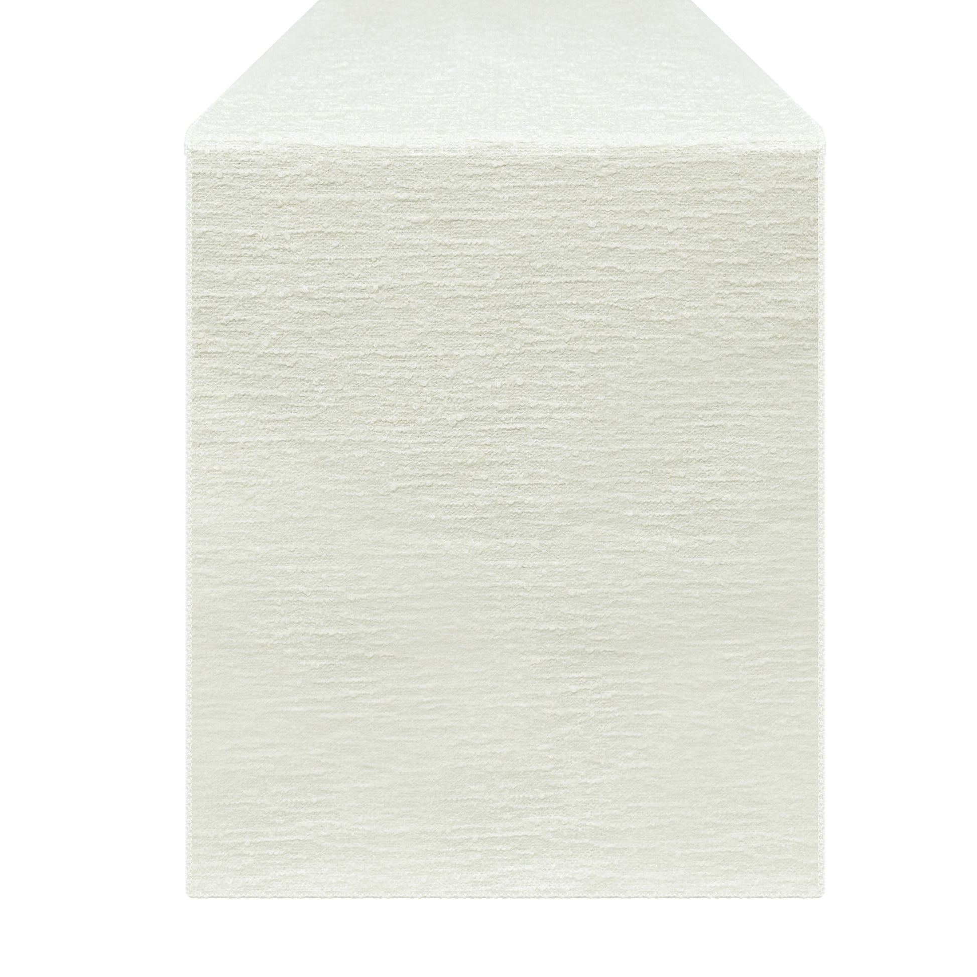 Luxury Boucle Table Runner Ivory end view
