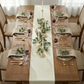 birdseye view of the Luxury Boucle Table Runner Ivory