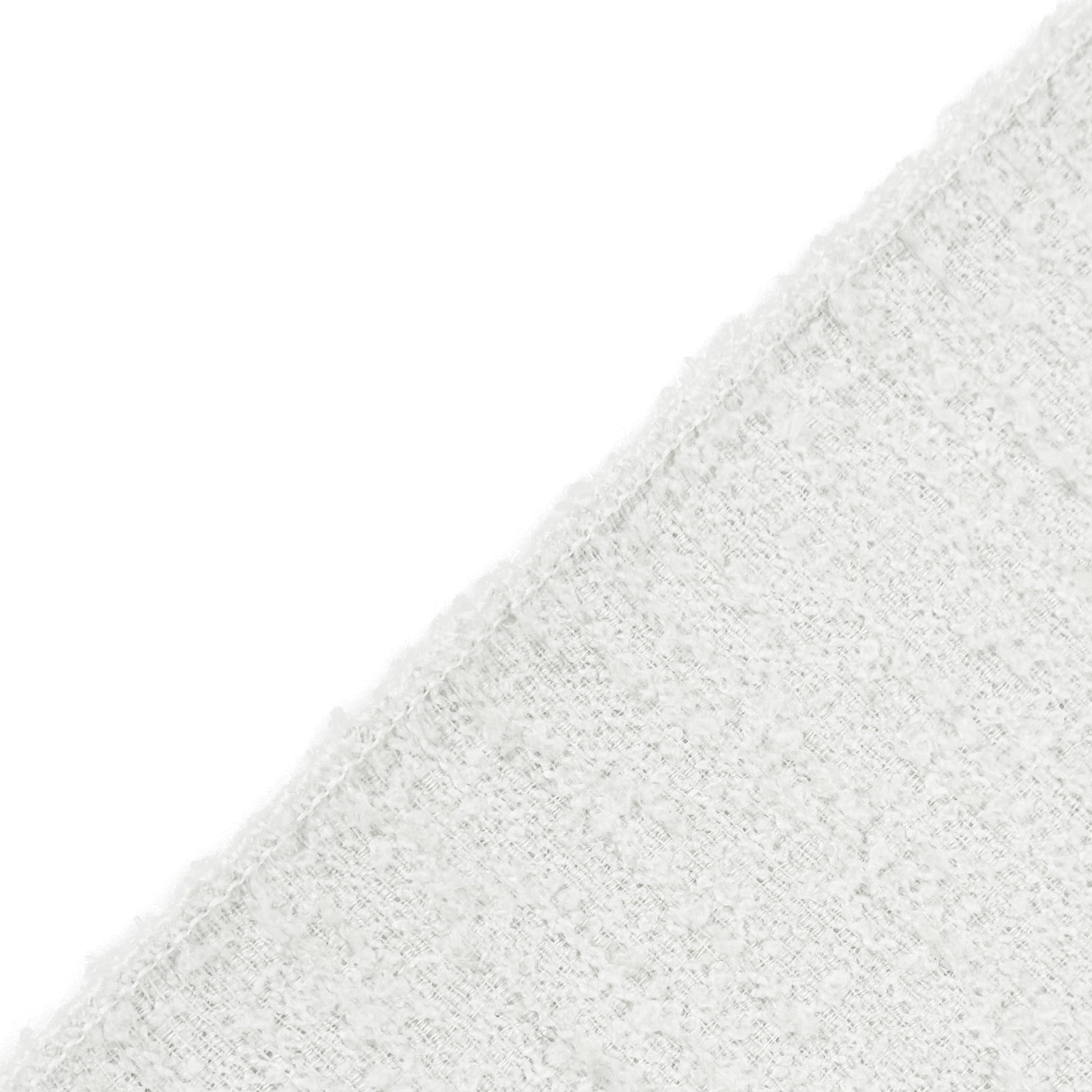 Luxury Boucle Table Runner White serged edge finish
