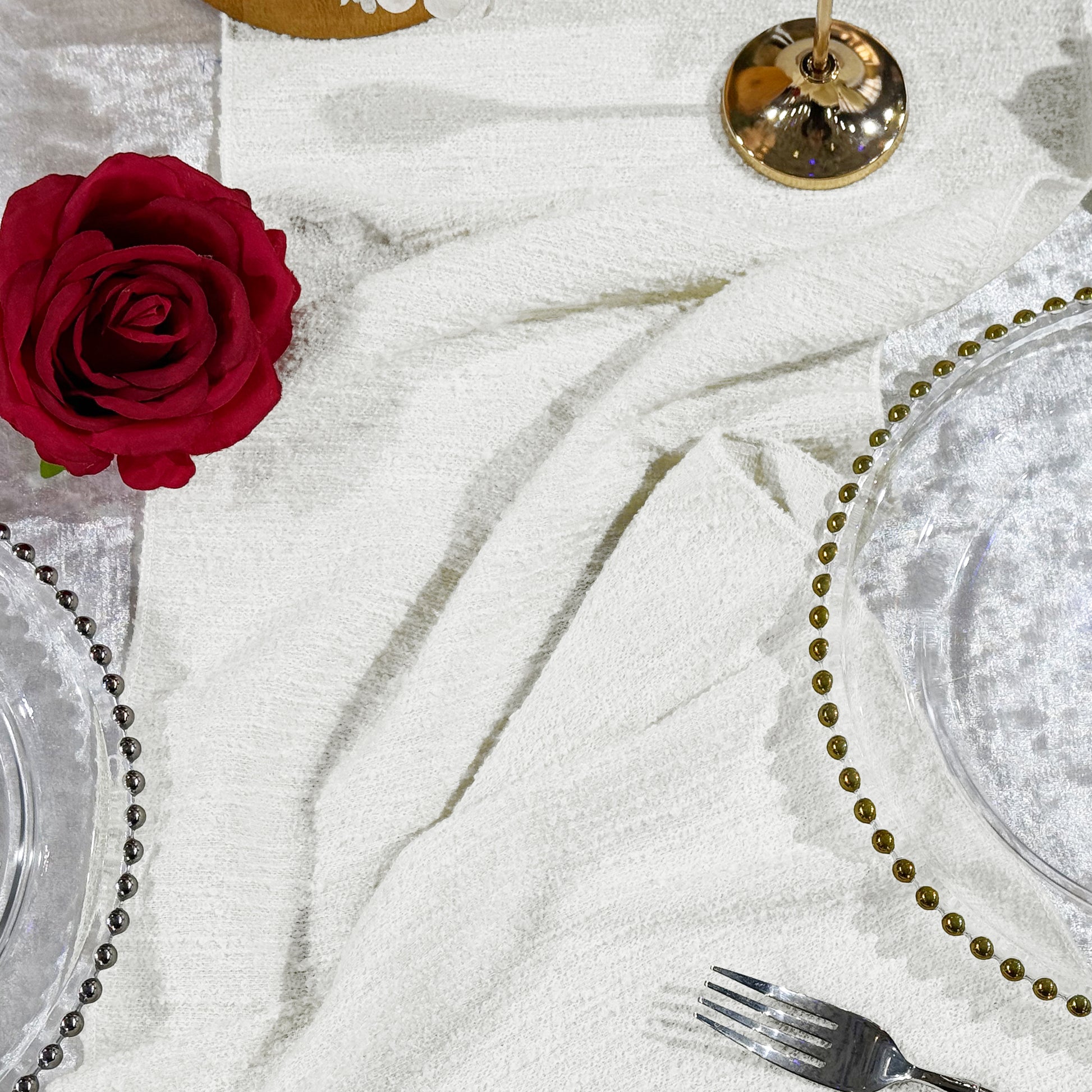 Luxury Boucle Table Runner White mockup
