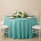 Mermaid Scale Sequin 120" Round Tablecloth - Turquoise with gold charger plate | white napkin | white chiavari chair