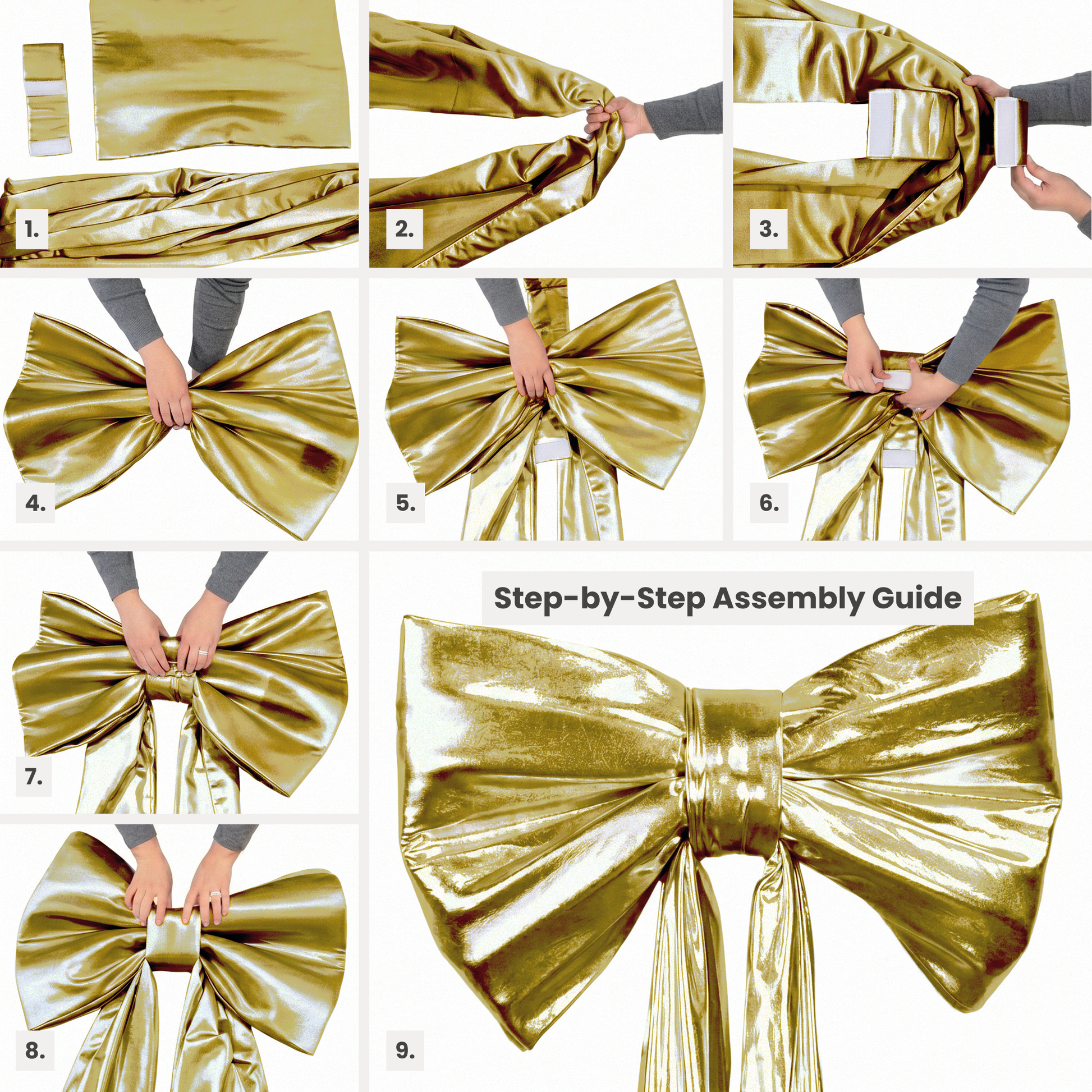 XL Giant Fabric Bow for Backdrop - Metallic Gold - CV Linens