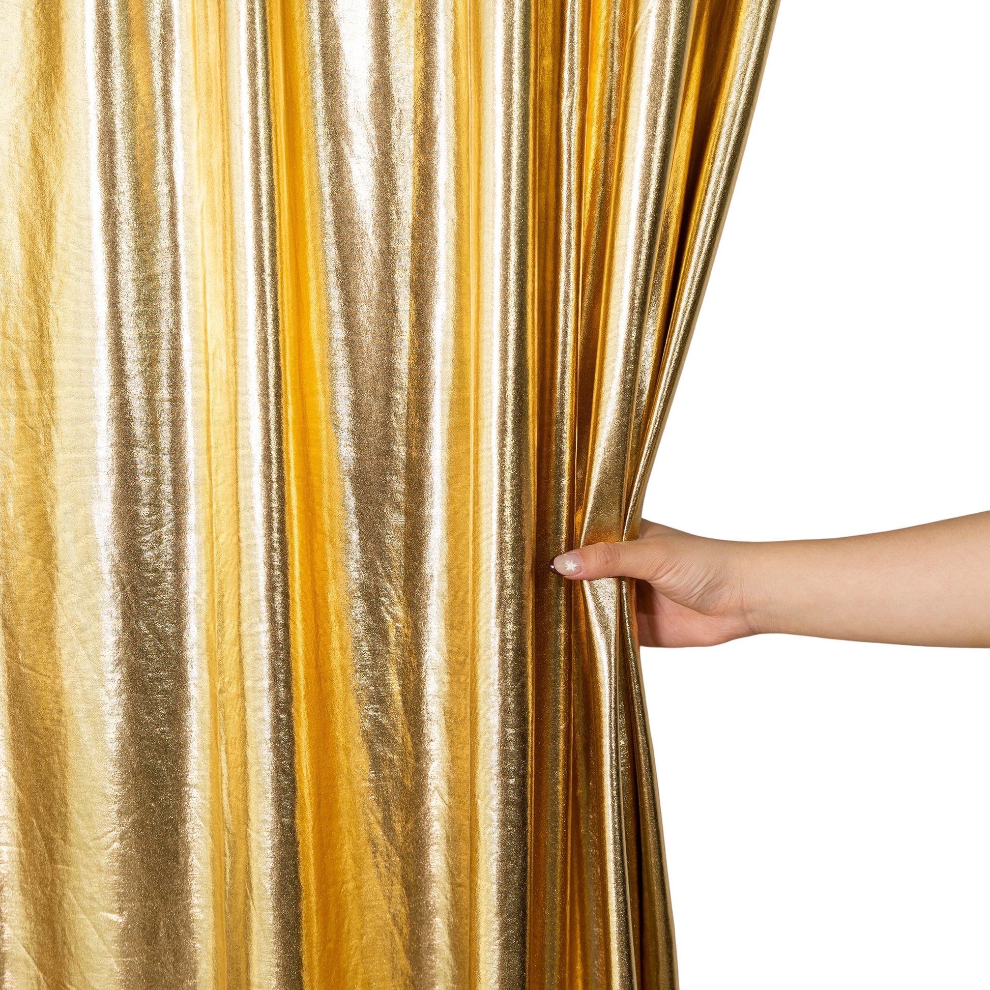 Metallic Gold Spandex Drape Curtain 12ft x 60" Wrinkle-Free Backdrop Panel close up