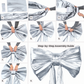 XL Giant Fabric Bow for Backdrop - Metallic Silver - CV Linens