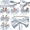 XL Giant Fabric Bow for Backdrop - Metallic Silver - CV Linens