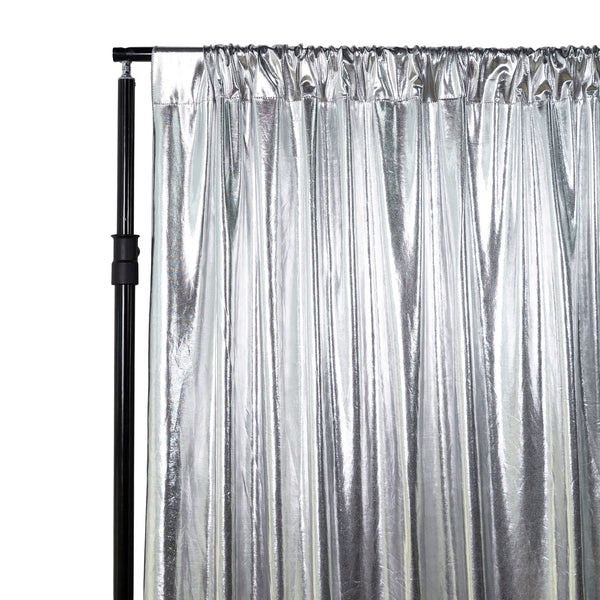 Metallic Silver Spandex Drape Curtain 10ft x 60