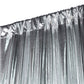 Metallic Silver Spandex Drape Curtain 12ft x 60" Wrinkle-Free Backdrop Panel corner close up