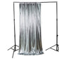 Metallic Silver Spandex Drape Curtain 12ft x 60" Wrinkle-Free Backdrop Panel full view