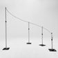 Modern s-curved-metal-wedding arch backdrop frame full view