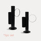 Set of 2 Modern Double Tube Floral Centerpiece Stand - Black