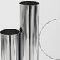 Set of 2 Modern Double Tube Floral Centerpiece Stand - Silver