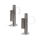 Set of 2 Modern Double Tube Floral Centerpiece Stand - Silver