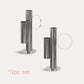 Set of 2 Modern Double Tube Floral Centerpiece Stand - Silver