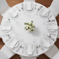top view of Monaco Glass Charger Plate - Silver & White