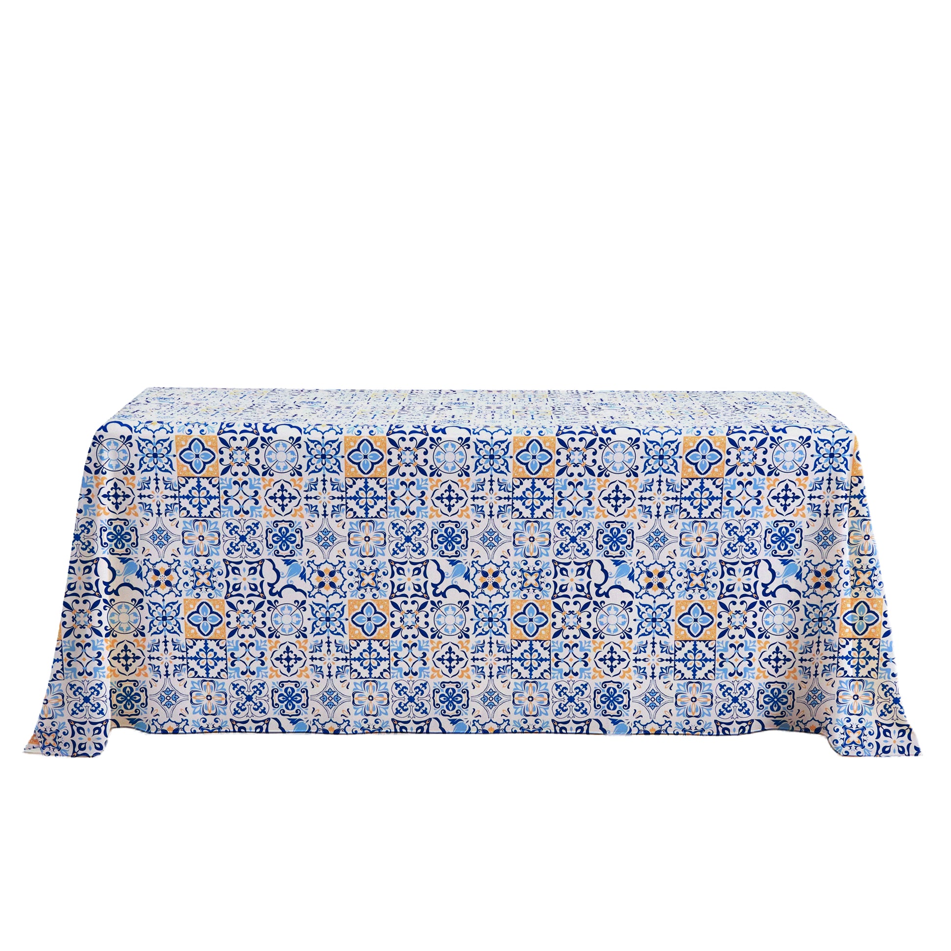 Morocco Mediterranean Print Rectangular Tablecloth 108"x156"