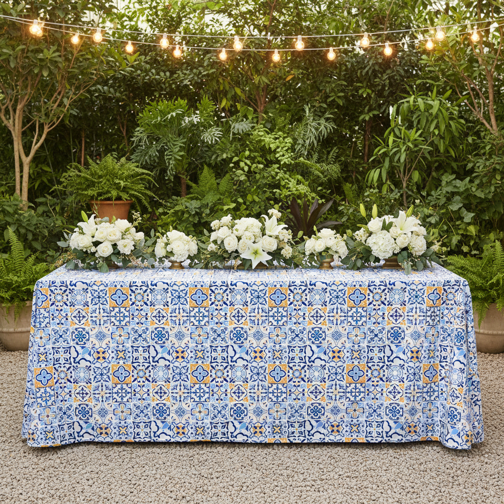 Morocco Mediterranean Rectangular 90"x132" Tablecloth