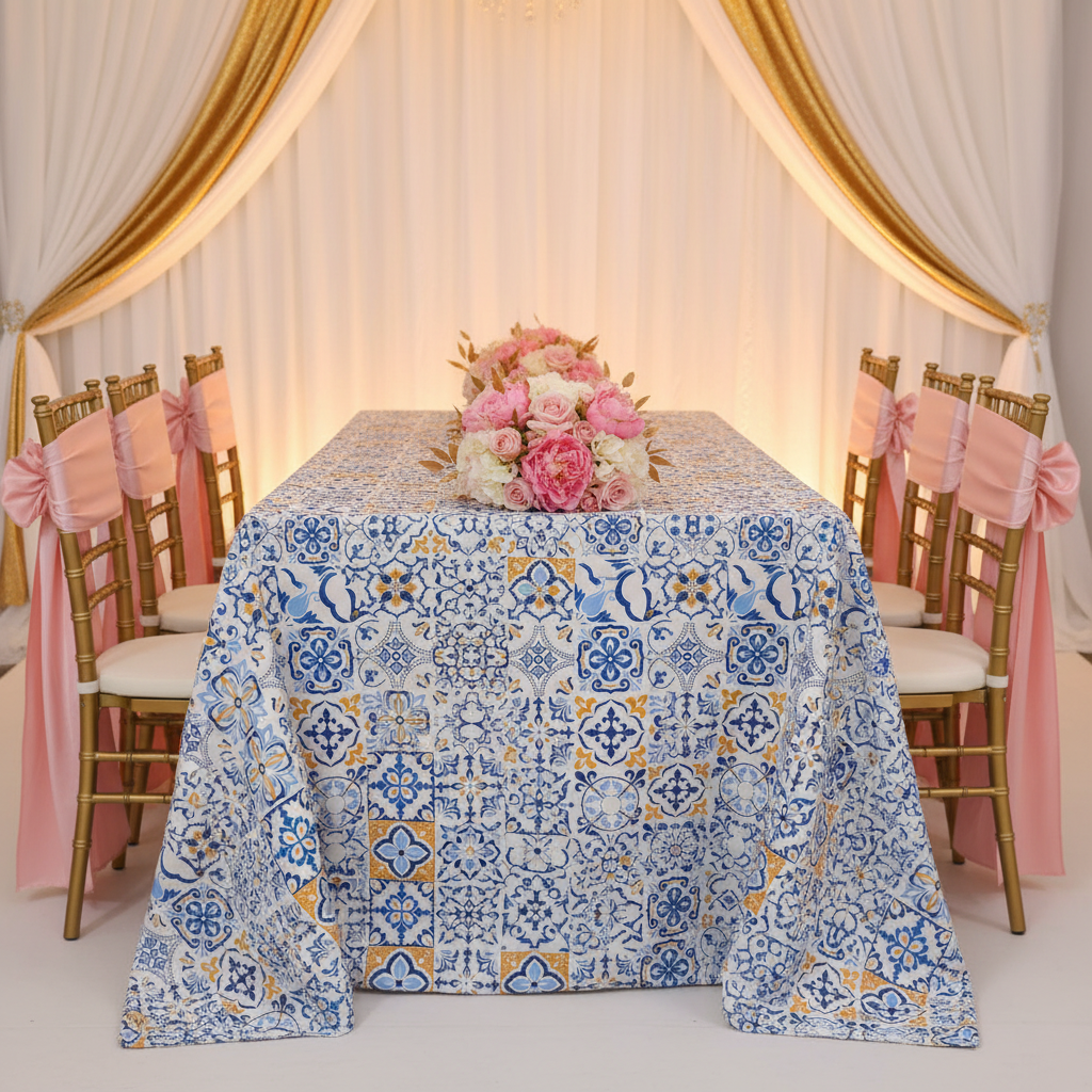 Morocco Mediterranean Rectangular 90"x132" Tablecloth
