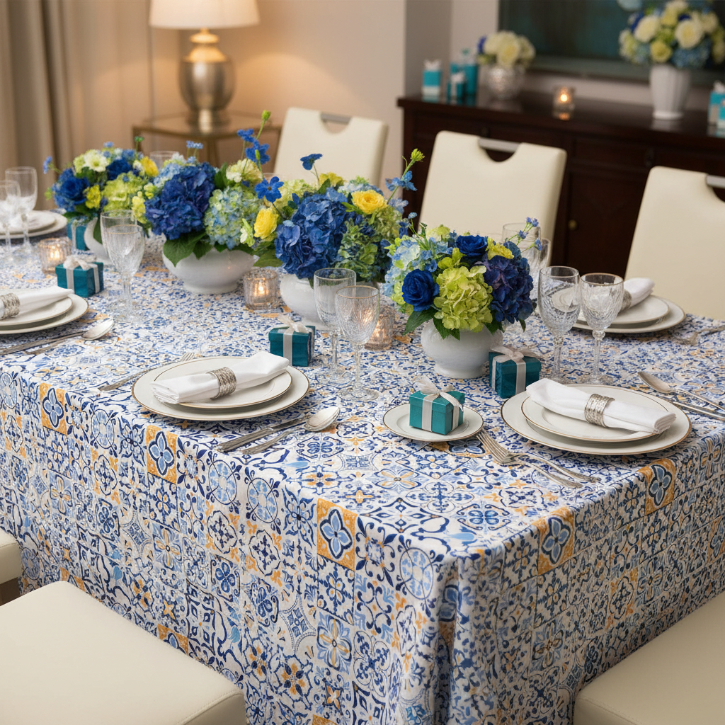 Morocco Mediterranean Rectangular 90"x156" Tablecloth