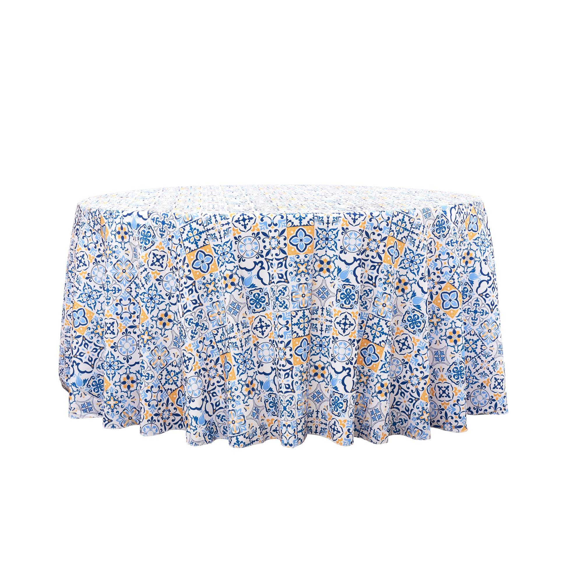 Morocco Mediterranean 120" Round Tablecloth full view