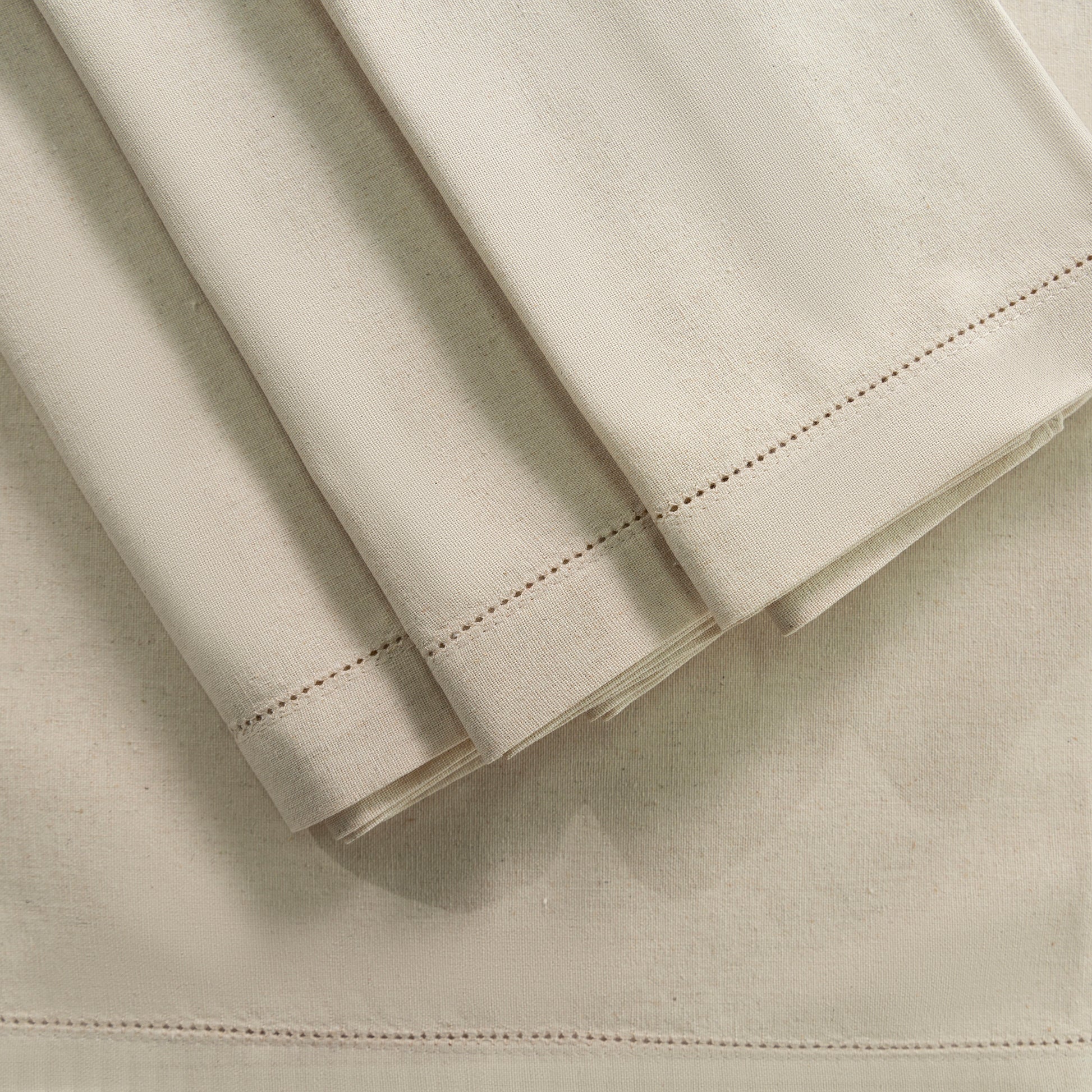Natural Hemstitch Linen Napkins close up edge