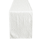 Embossed Geometric Jacquard Table Runner Light Ivory/Off White end view
