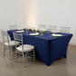 Open Back Stretch Spandex Table Cover 8 FT Rectangular - Navy Blue