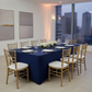 Open Back Stretch Spandex Table Cover 8 FT Rectangular - Navy Blue
