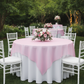 Organza 72" Square Table Overlay - Pink