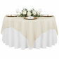Organza 90"x90" Square Table Overlay - Champagne | charger plate | napkin | tablecloth | wine goblets |