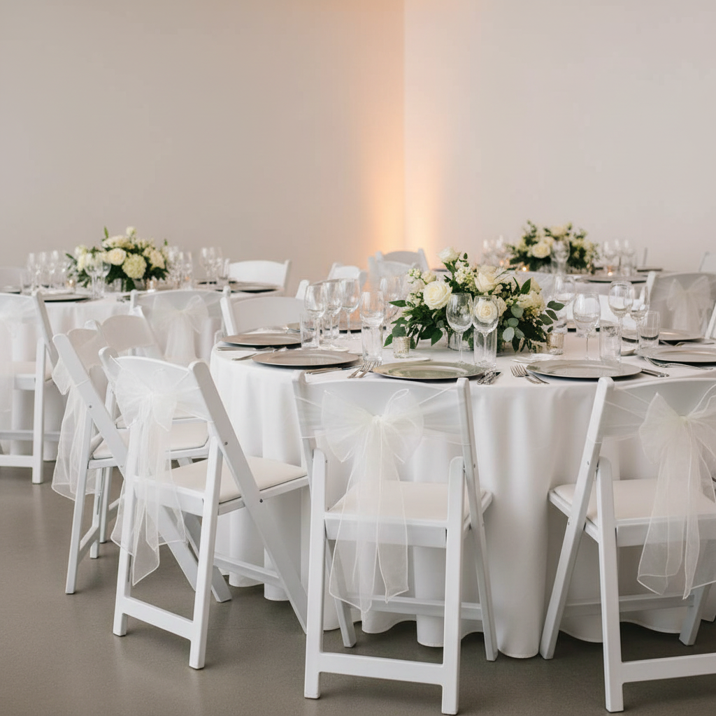 Organza Chair Sash - Ivory