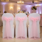 Organza Chair Sash - Pink on white banquet chair cover |centerpieces