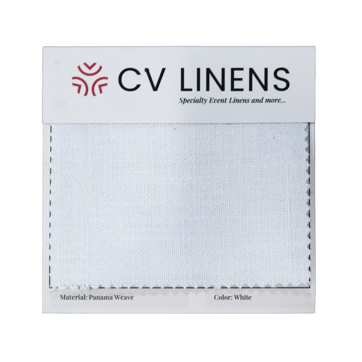 White Panama Weave Swatch Card – CV Linens™