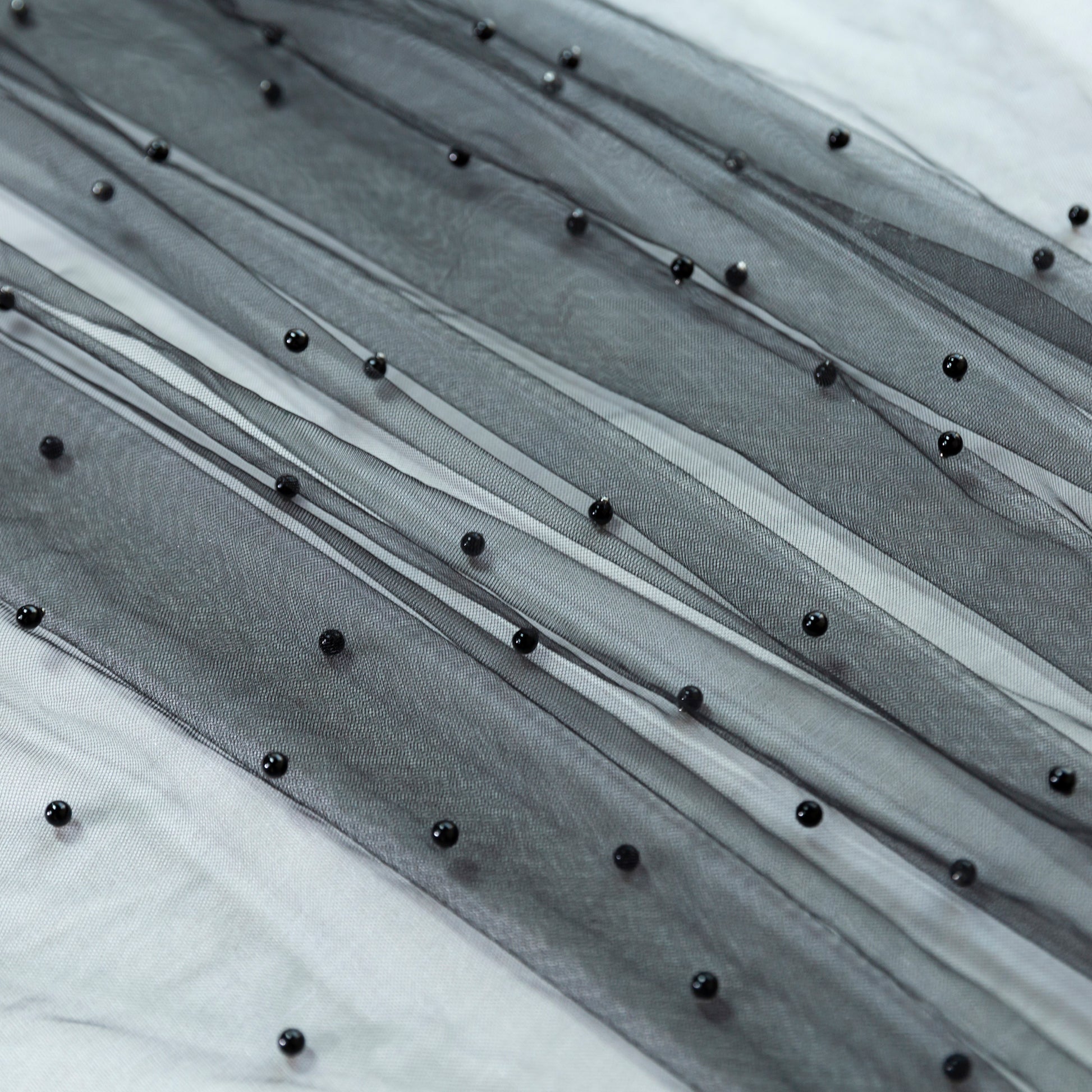 Pearl Tulle Fabric Roll 54" x 10 yds - Black