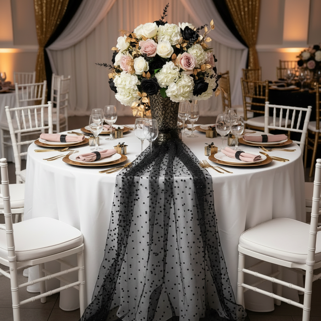Pearl Tulle Fabric Roll 54