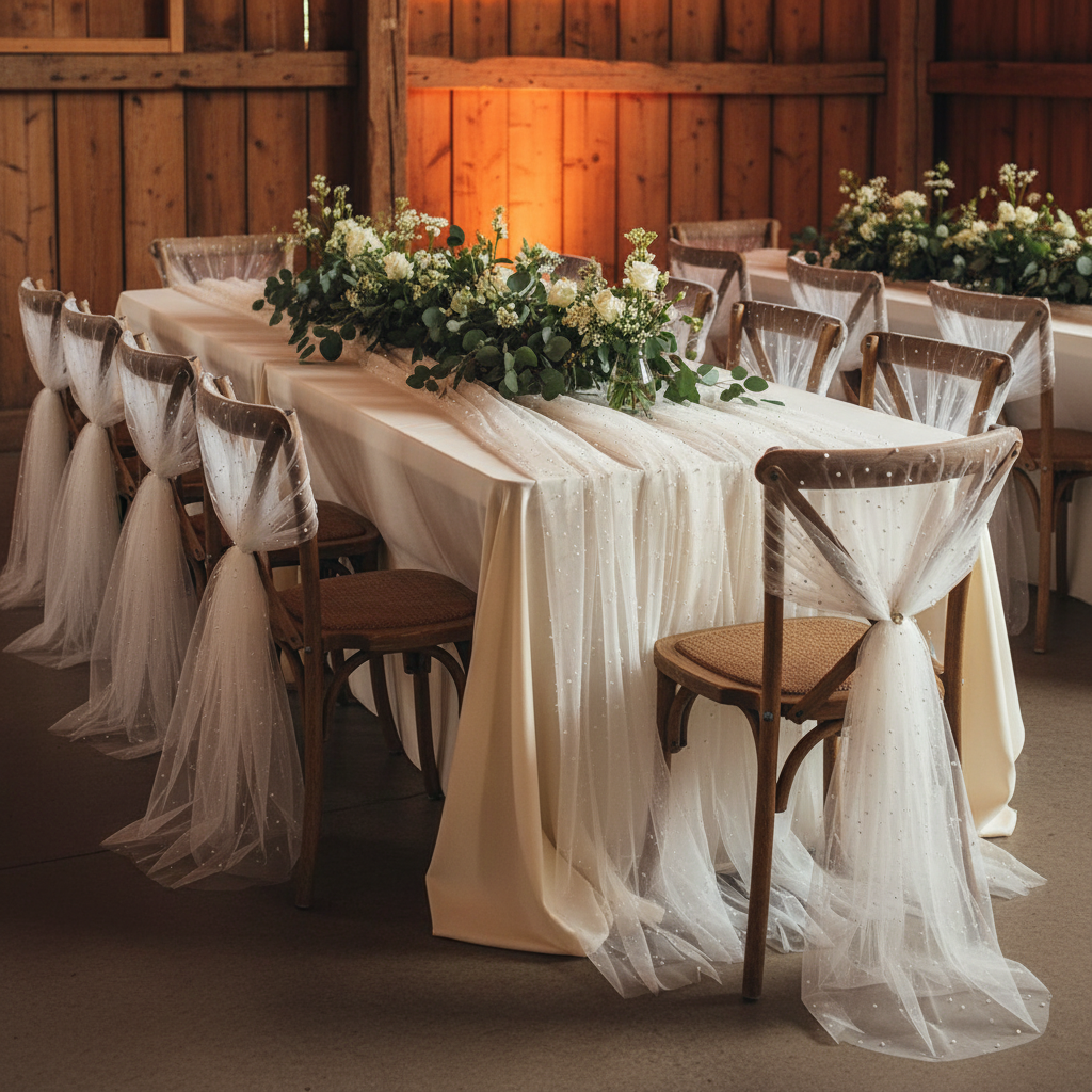 Pearl Tulle Fabric Roll 54