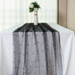 Pearl Tulle Table Runner 30" x 120" Black hang over edge over end of table