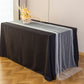Pearl Tulle Table Runner 30" x 120" White on top a black tablecloth