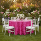 Petal-Circle-Taffeta-132-Round-Tablecloth-Fuchsia | charger plate | napkin | dinner plate | wine goblet |